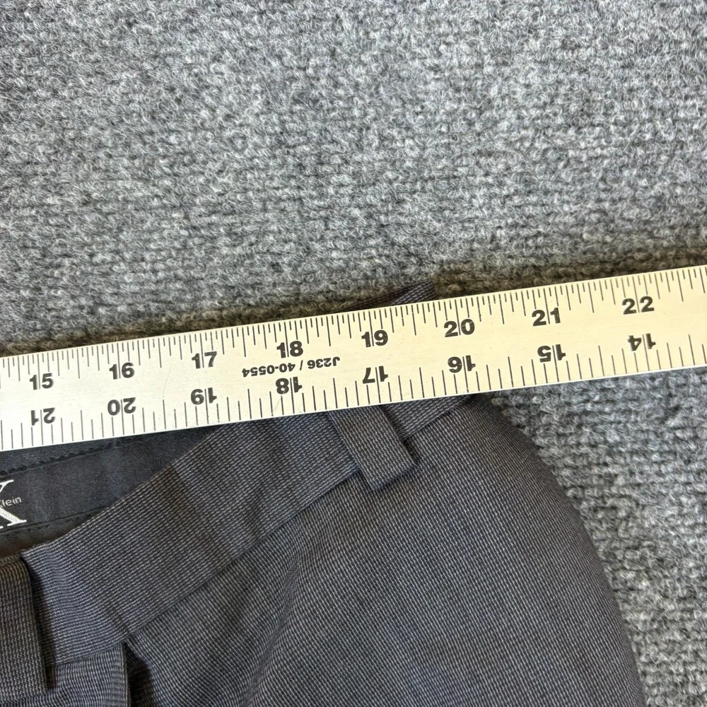 Calvin Klein Dress Pants Men 40x28.5 Gray Mid Rise Pleated Front Formal Business